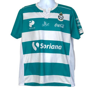 Club Santos Laguna Jersey Mens Size Large Green White Coca Cola Bud Light Shirt